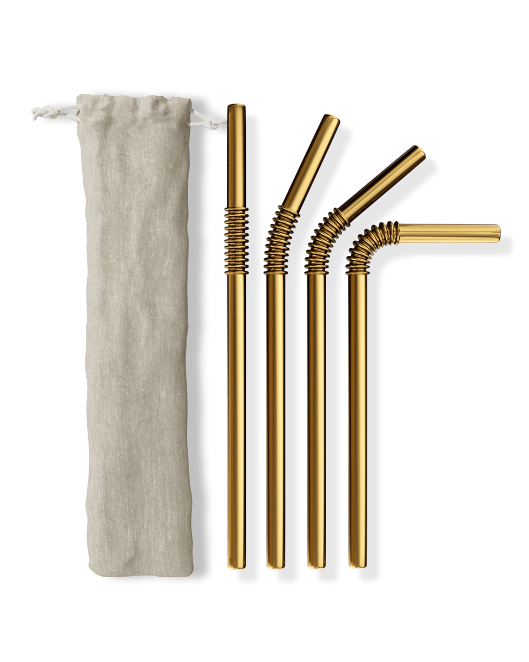 4er Set KNYGbare Trinkhalme im Baumwollbeutel - KNYG - Straws with a Twist
