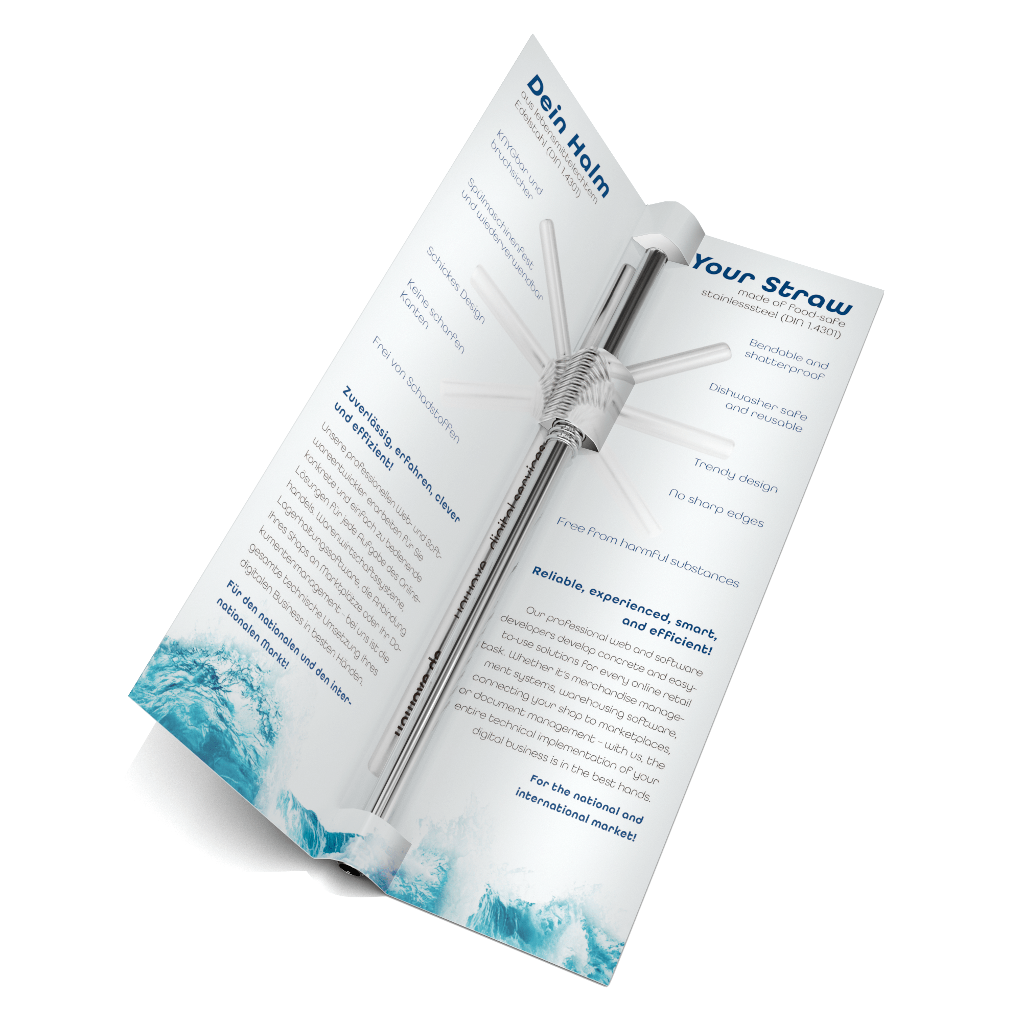 Trinkhalm im Faltflyer - KNYG - Straws with a Twist